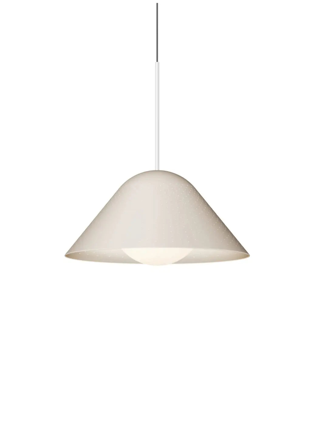 Suspension Bola Bell beige à tige blanche, taille moyenne