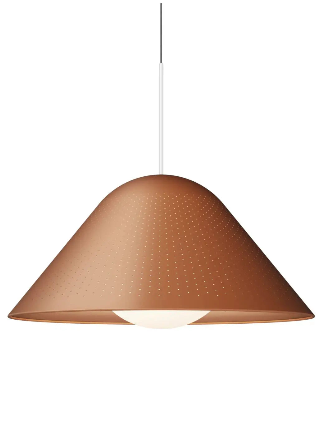 Suspension Bola Bell orange à tige blanche, taille grande