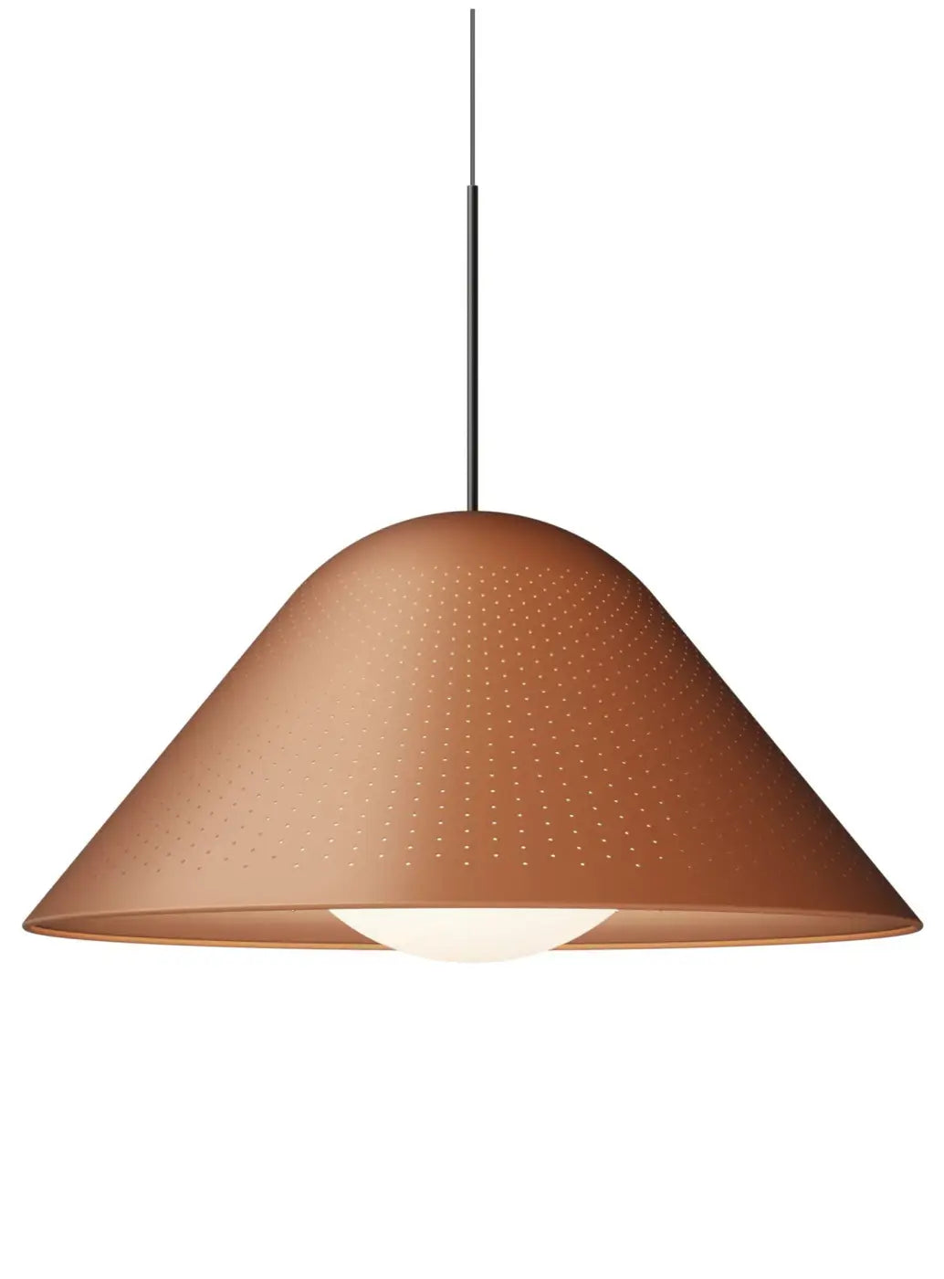 Suspension Bola Bell orange à tige noire, taille grande