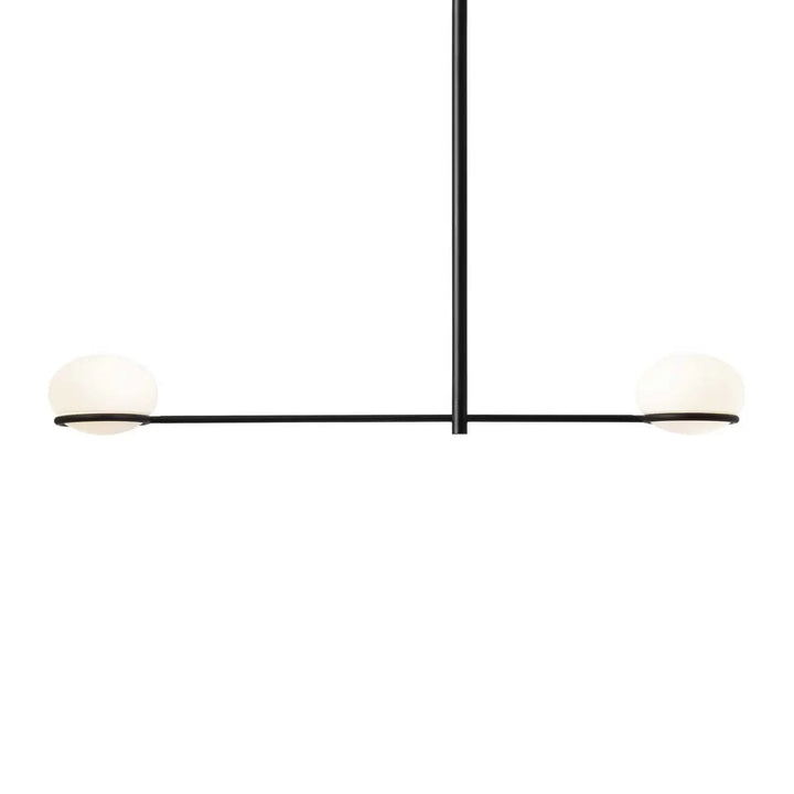 Suspension Coco à deux globes blancs et structure noire