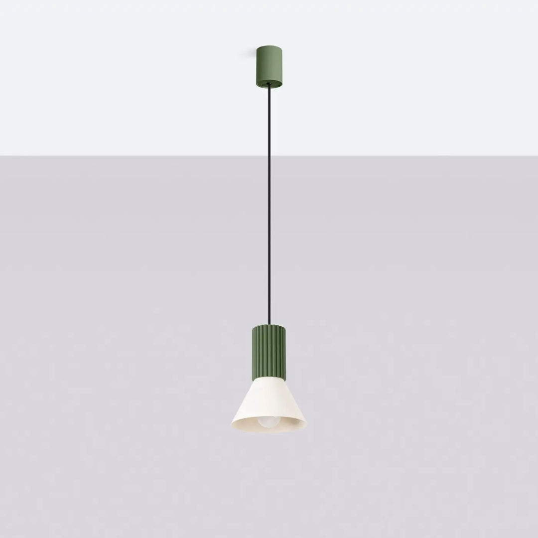 Suspension beige/vert olive éteinte