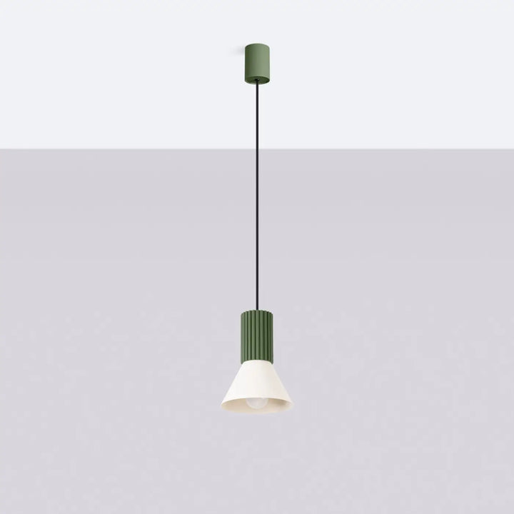 Suspension beige/vert olive éteinte