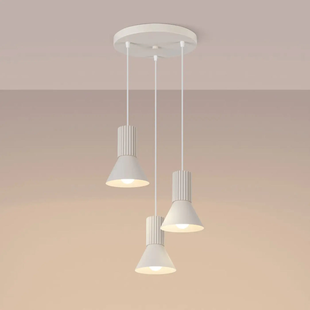 Suspension beige allumée