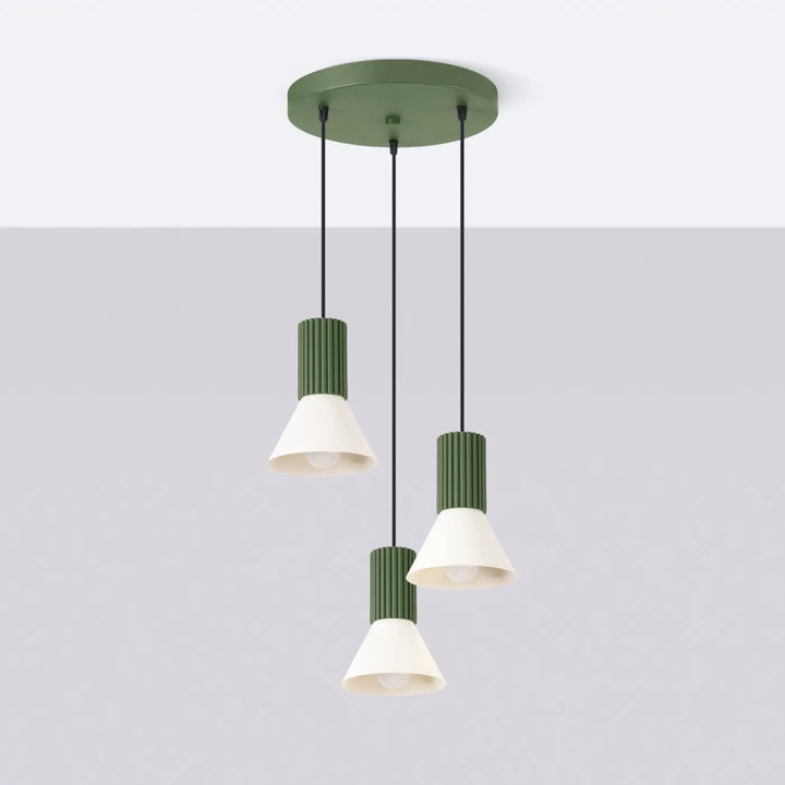 Suspension beige/vert olive éteinte