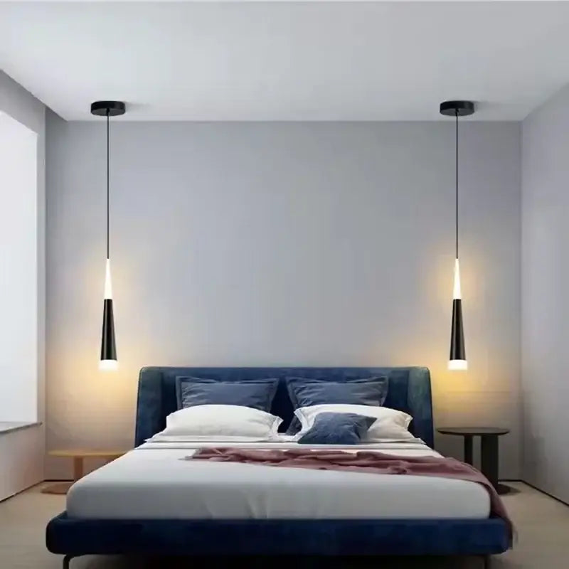 Suspension cône minimaliste pour chambre moderne élégante

