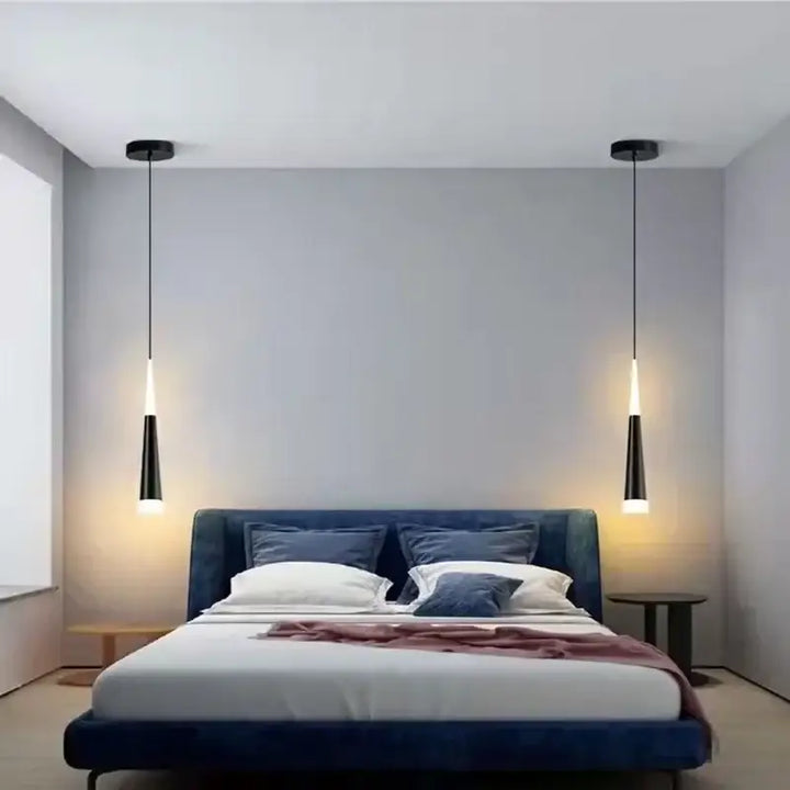 Suspension cône minimaliste pour chambre moderne élégante

