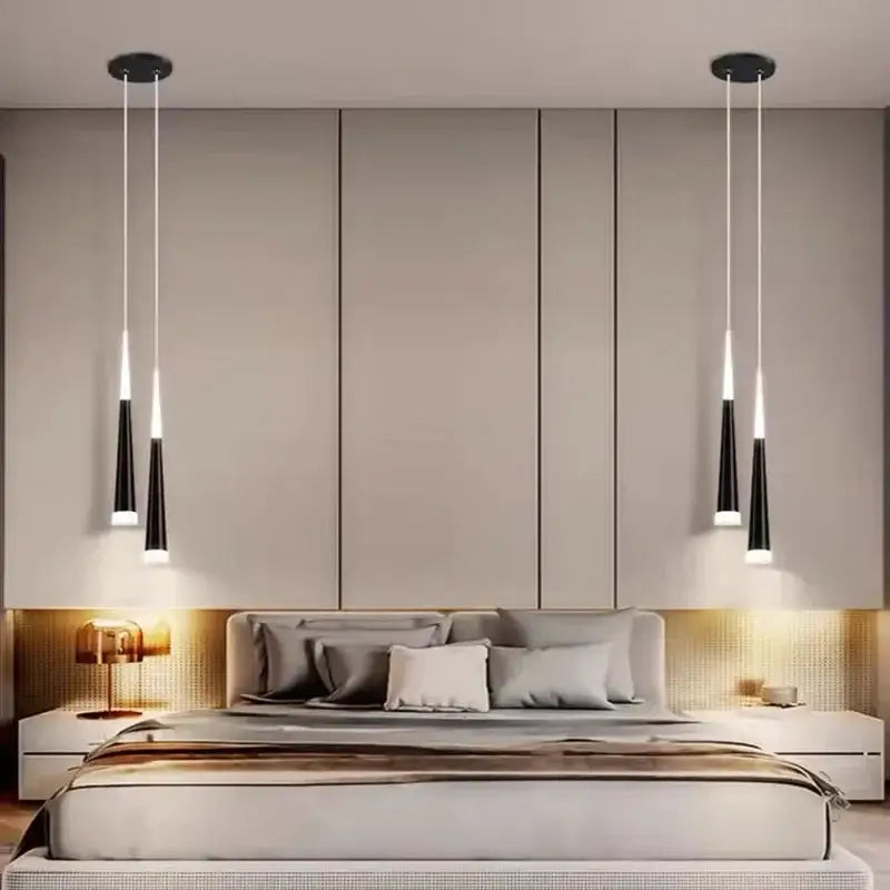 Suspension cône minimaliste pour chambre moderne élégante

