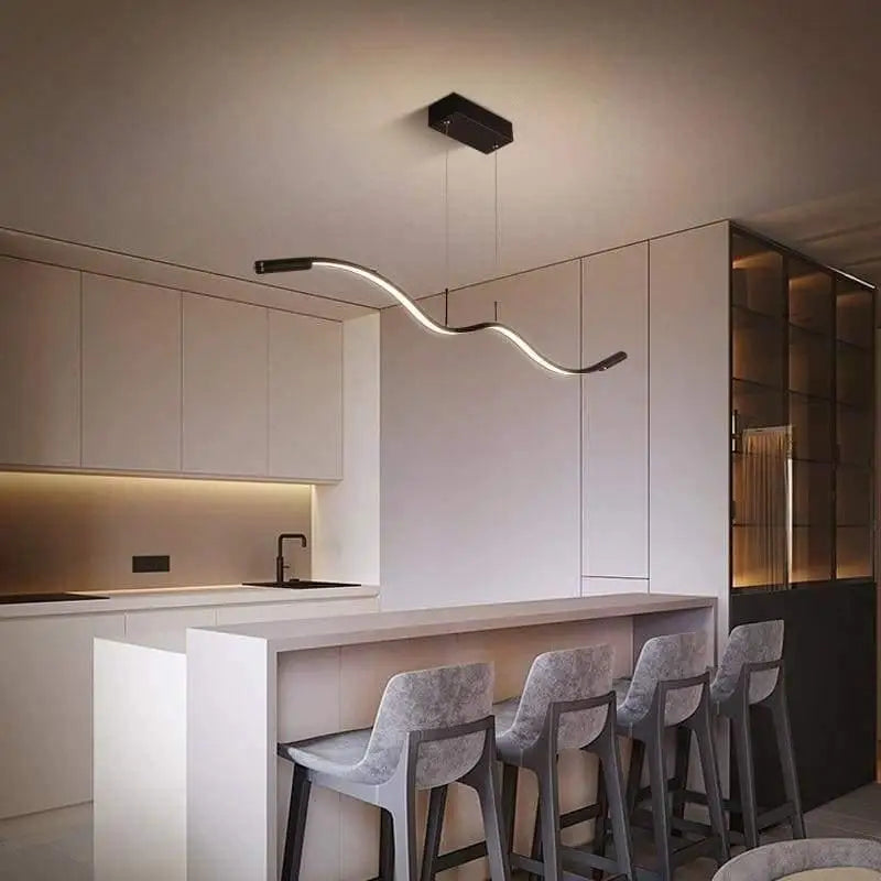 Suspension Cuisine Design Ondulée en Acrylique
