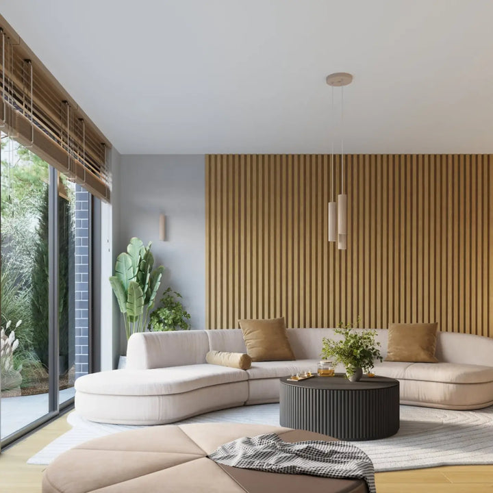 Suspension Luminaire taupe dans un intérieur contemporain