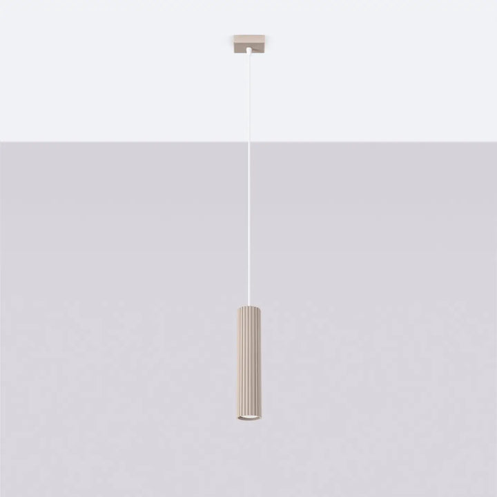 Suspension Luminaire taupe éteinte, vue rapprochée