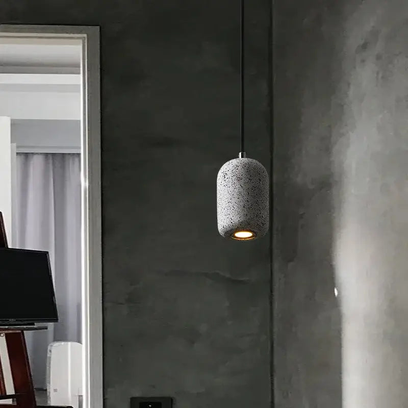 Suspension Cylindre Béton Terrazzo Design Industriel Moderne

