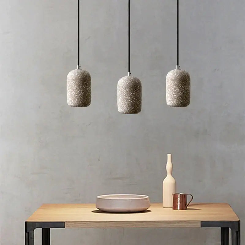 Suspension Cylindre Béton Terrazzo Design Industriel Moderne

