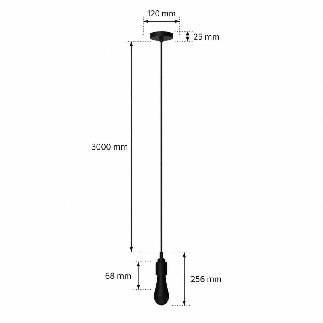 Suspension heavy metal black matte finition avec design élancé et esthétique minimaliste pour éclairage moderne