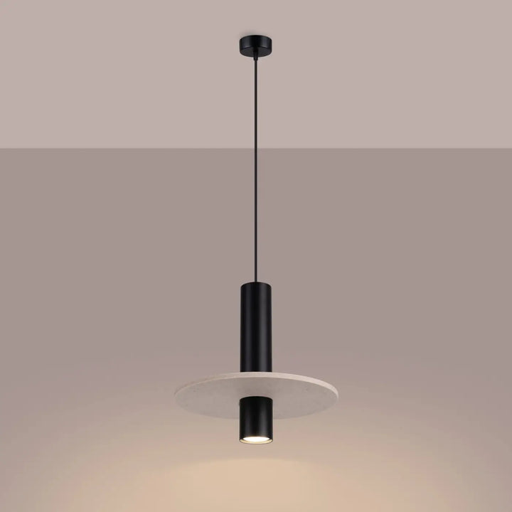 Suspension beige/noir allumée
