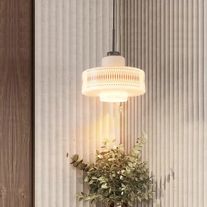 Suspension Cylindrique Vintage Crème Pour Ambiance Douce

