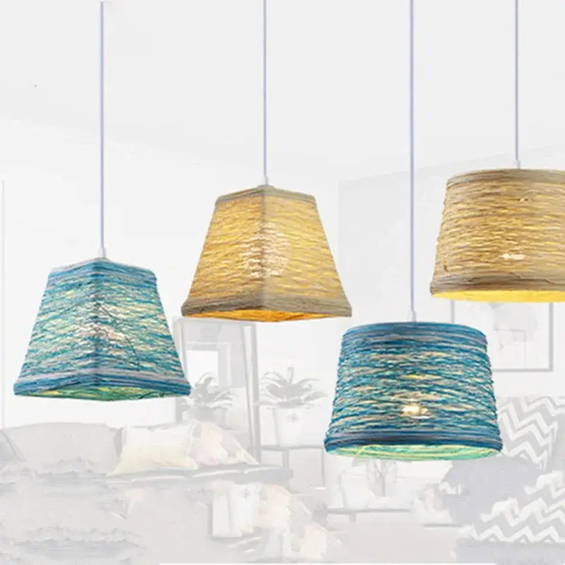 Suspension décorative bohème en fibres colorées stylé