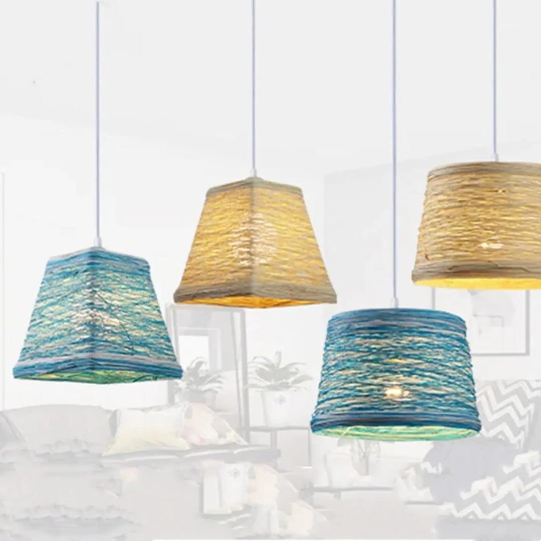 Suspension décorative bohème en fibres colorées stylé