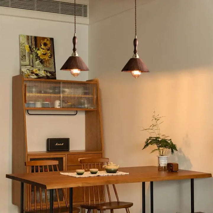 Suspension décorative bois sculpté style rétro style vintage