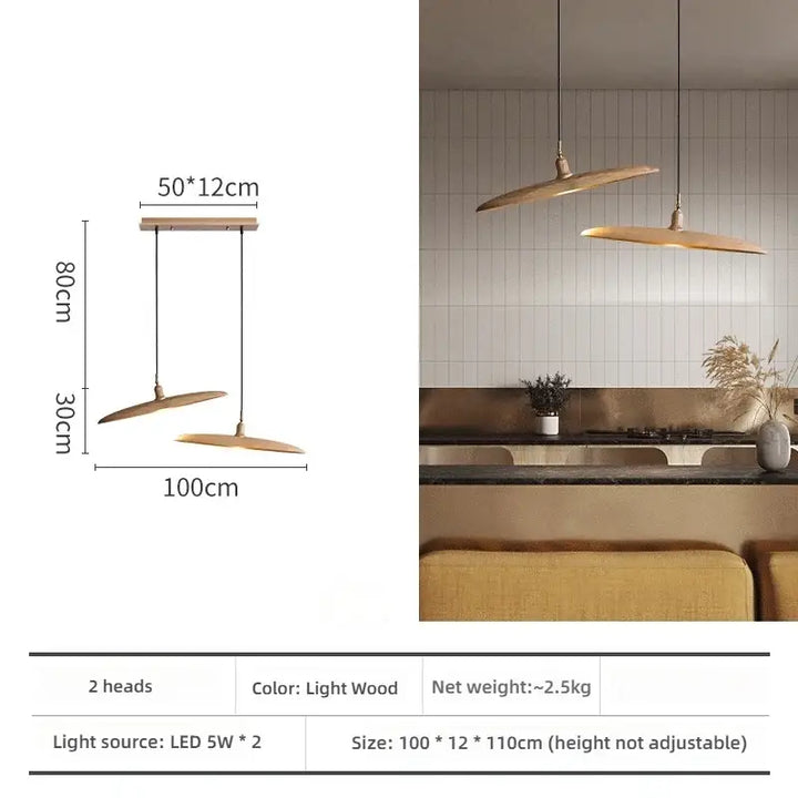 Suspension décorative en bois style zen contemporain design