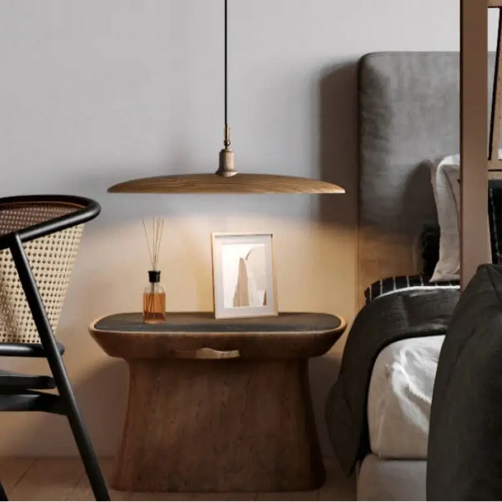 Suspension décorative en bois style zen contemporain design