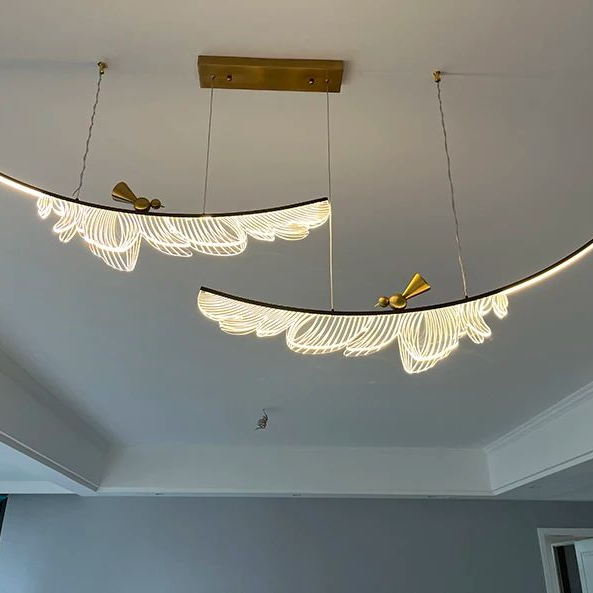 Suspension décorative plume moderne haut de gamme