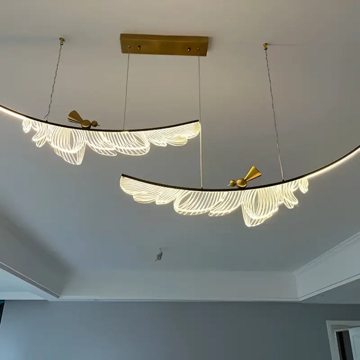 Suspension décorative plume moderne haut de gamme