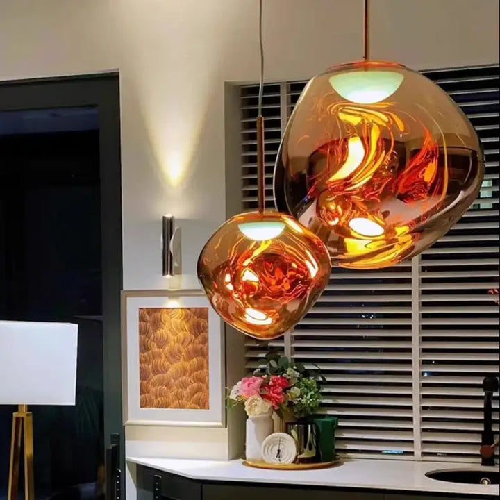 Suspension design en acrylique moderne élégant chic doré