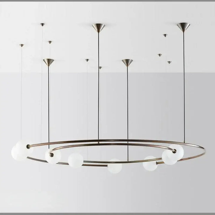 Suspension Design Anneau Aérien Avec Sphères Opales