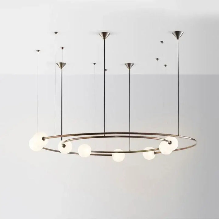 Suspension Design Anneau Aérien Avec Sphères Opales

