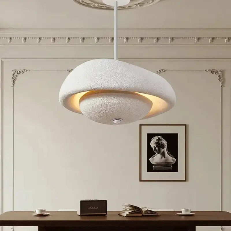 Suspension design blanche halo lumineux minimaliste moderne