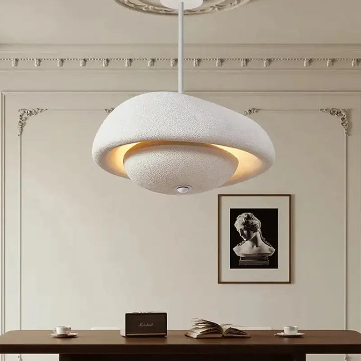 Suspension design blanche halo lumineux minimaliste moderne