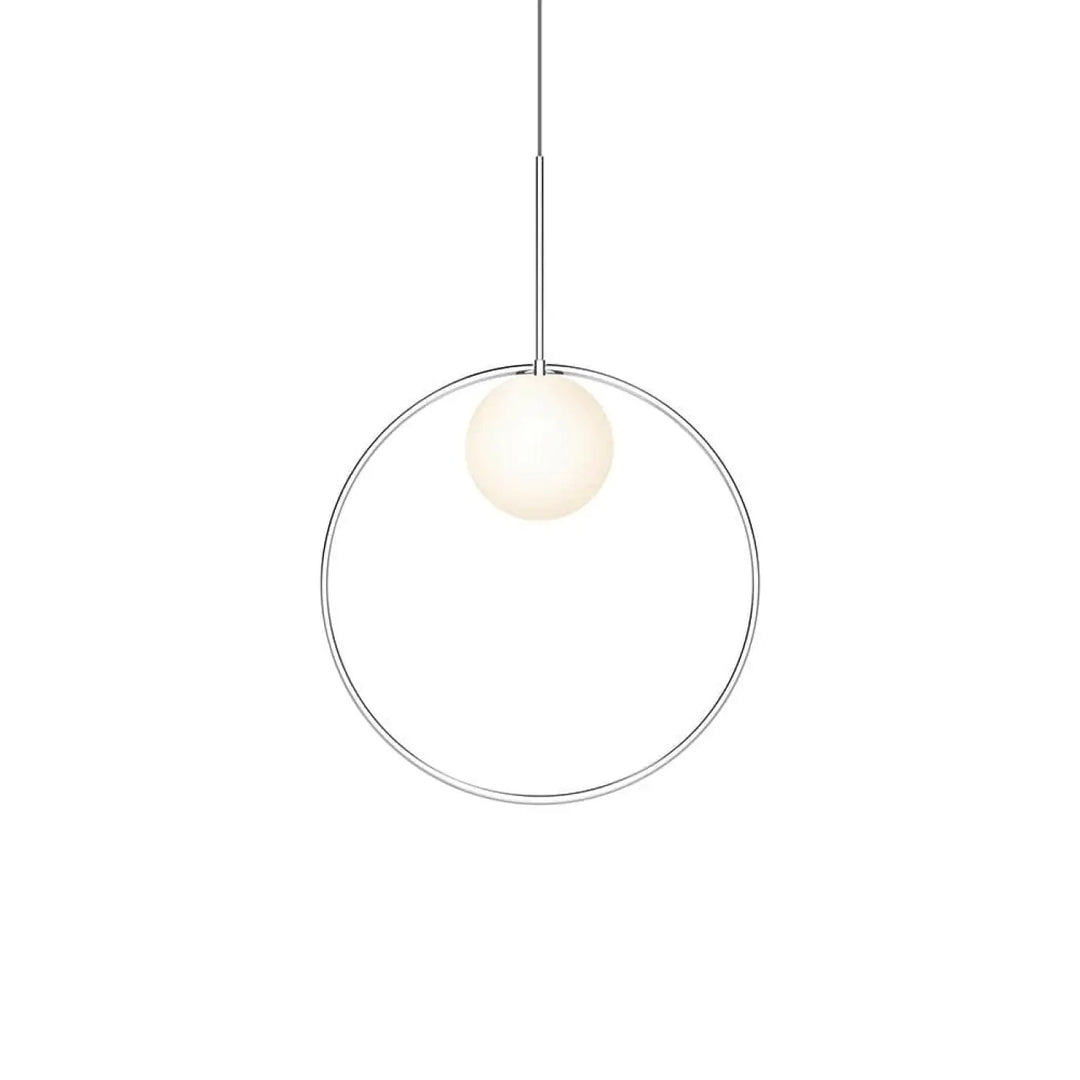 Suspension Bola Halo argentée, anneau de 46 cm