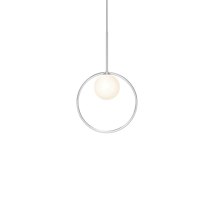 Suspension Bola Halo argentée, anneau de 30 cm