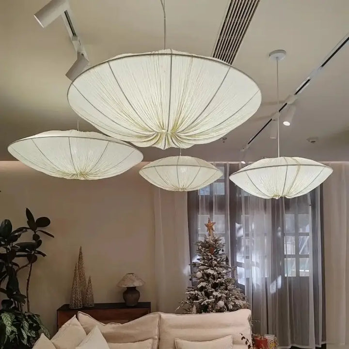 Suspension circulaire en tissu élégant style contemporain