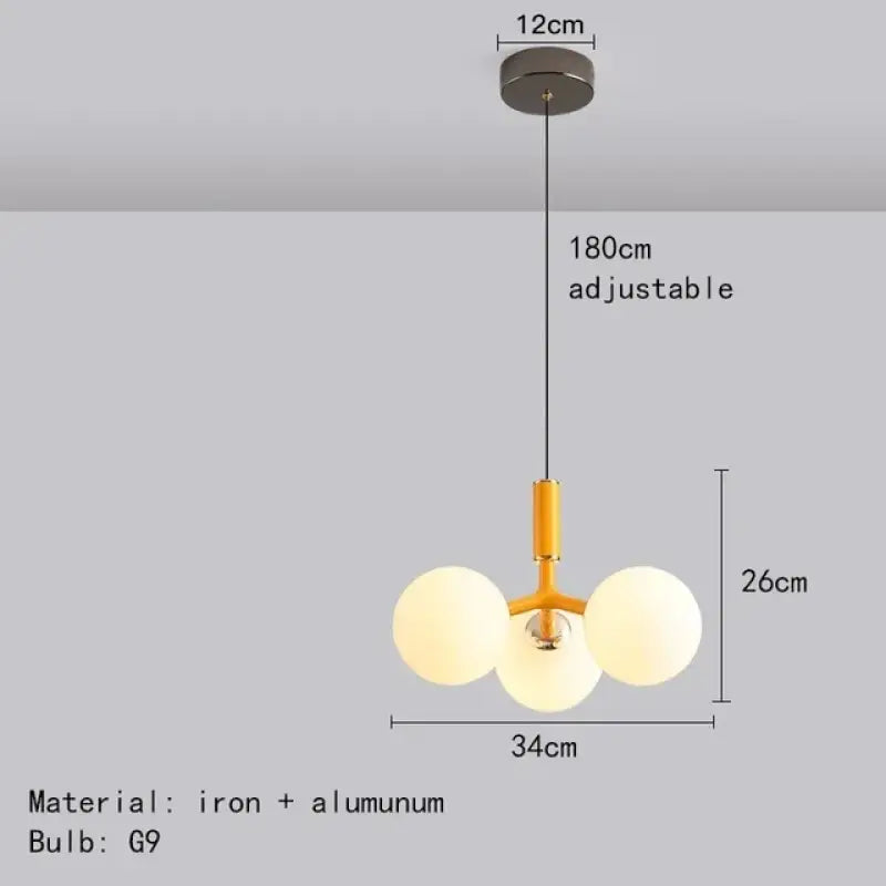 Suspension contemporaine à boules lumineuses chic style