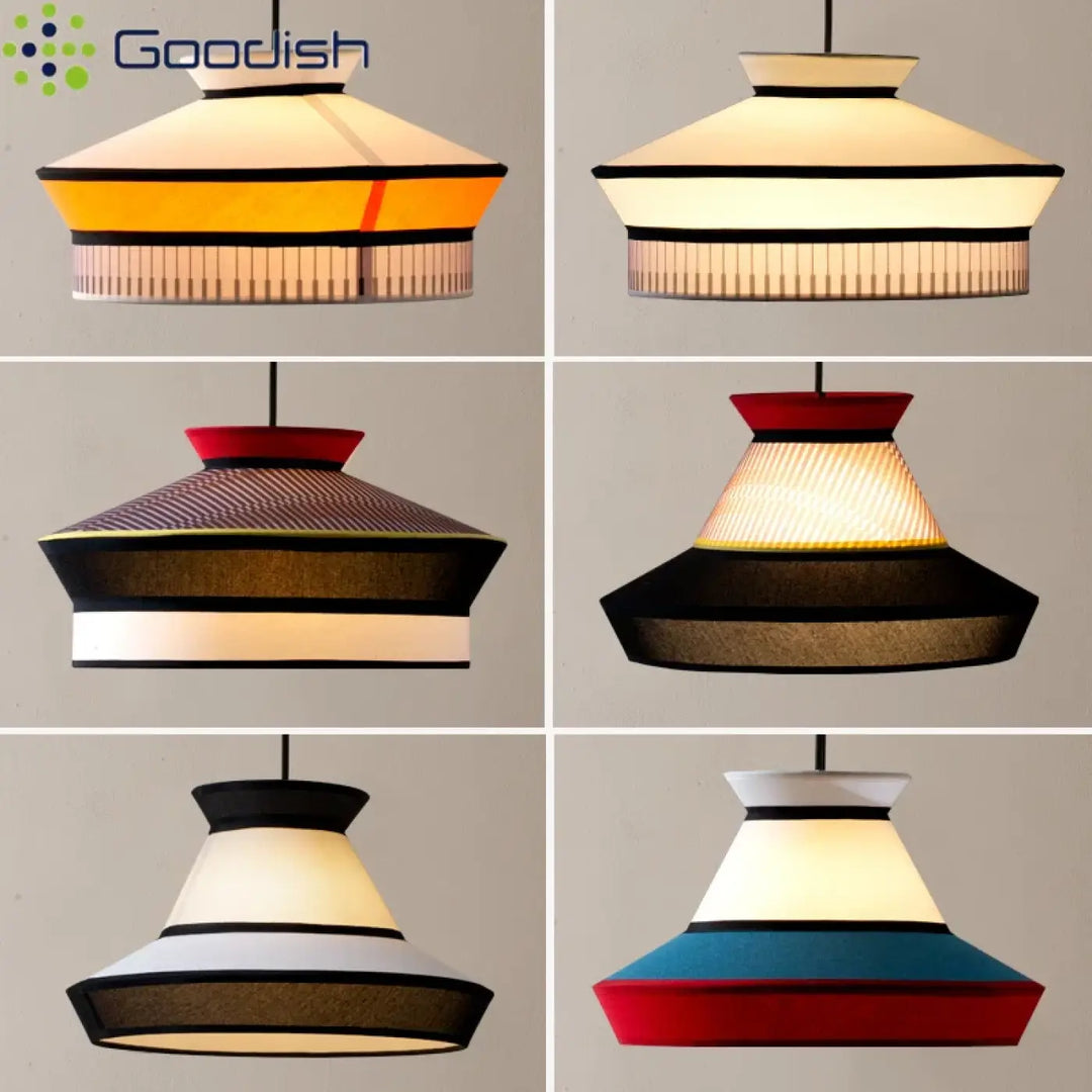 Contemporary Suspension in Fabric and Metal, Chic Style – Lustria