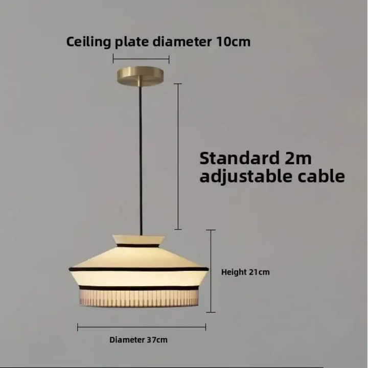 Suspension contemporaine en tissu et métal style chic