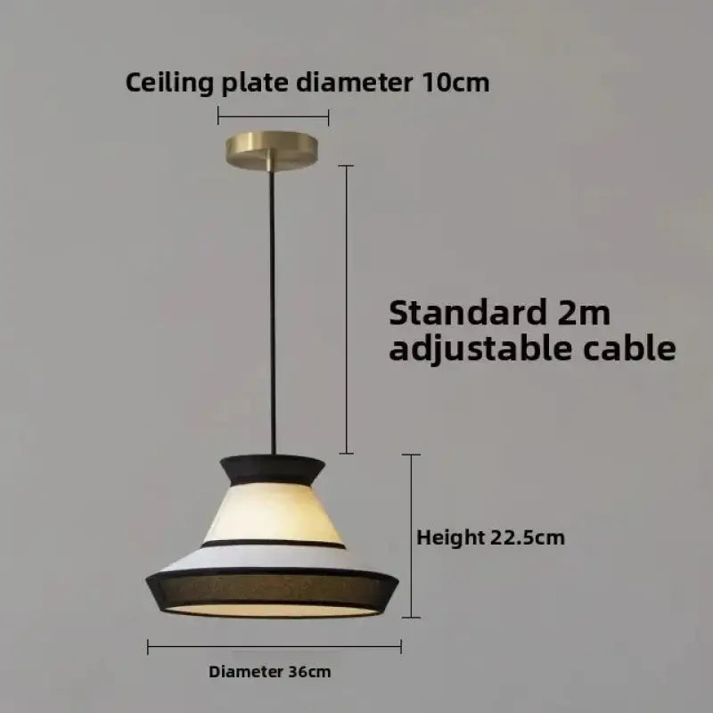 Suspension contemporaine en tissu et métal style chic