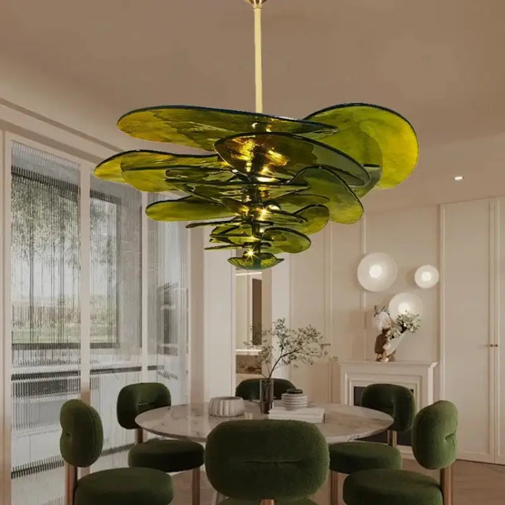 Suspension contemporaine en verre artistique style élégant