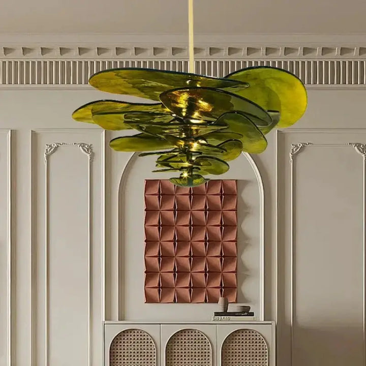 Suspension contemporaine en verre artistique style élégant