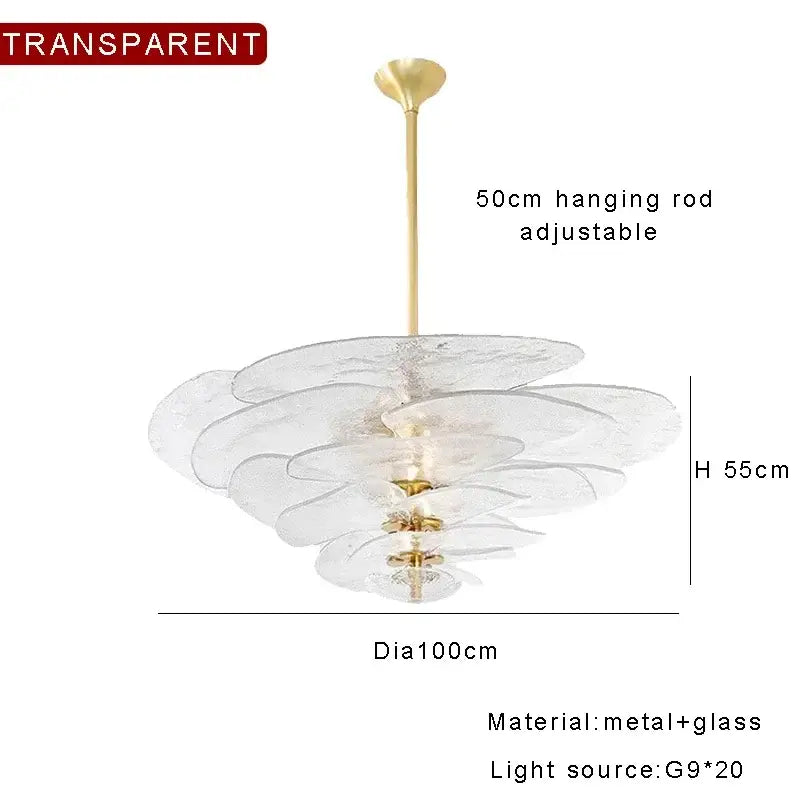 Suspension contemporaine en verre artistique style élégant
