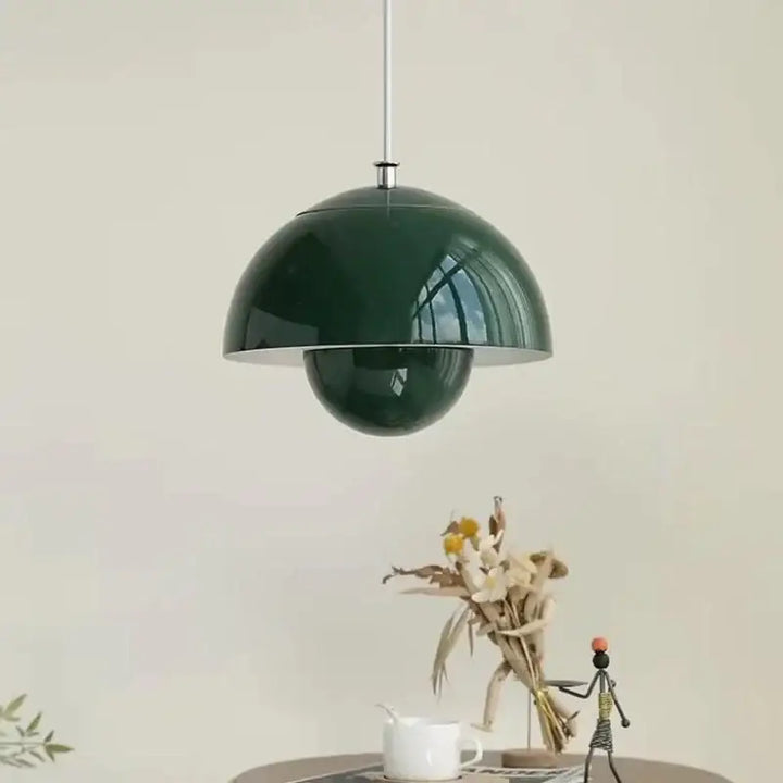 Suspension Design Demi-Sphère Métal Brillant Couleurs Variées Moderne