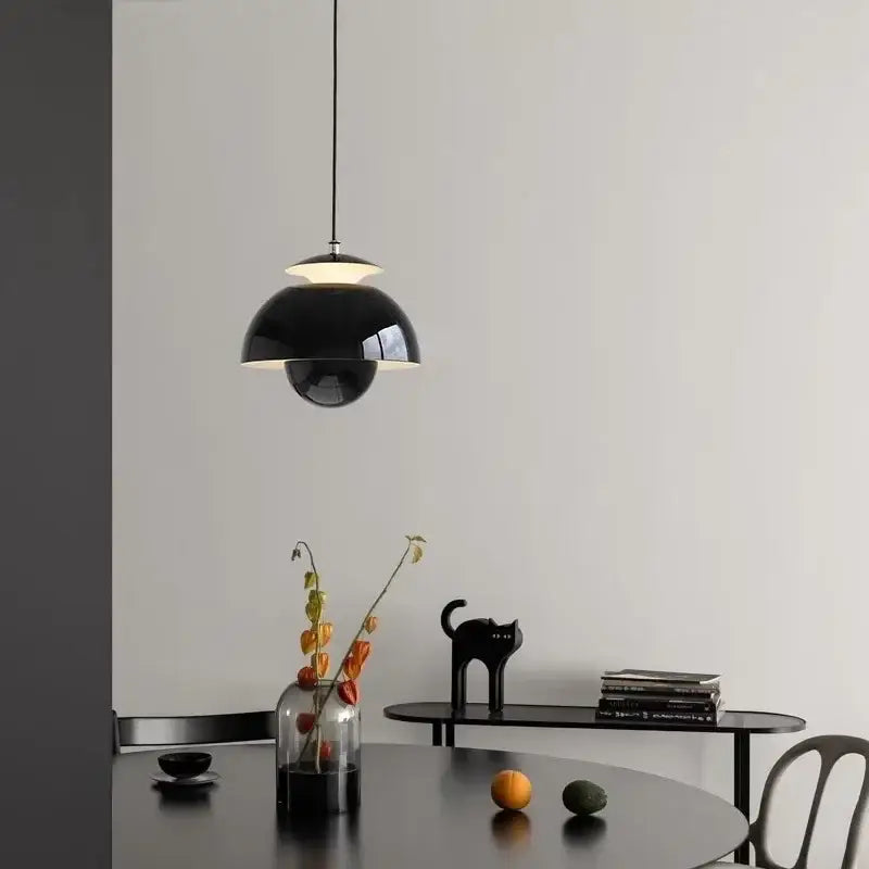 Suspension Design Demi-Sphère Métal Brillant Couleurs Variées Moderne