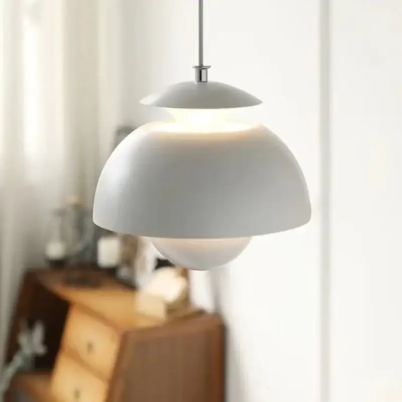 Suspension Design Demi-Sphère Métal Brillant Couleurs Variées Moderne
