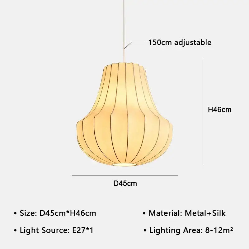 Suspension design élégante en tissu et métal sculpté