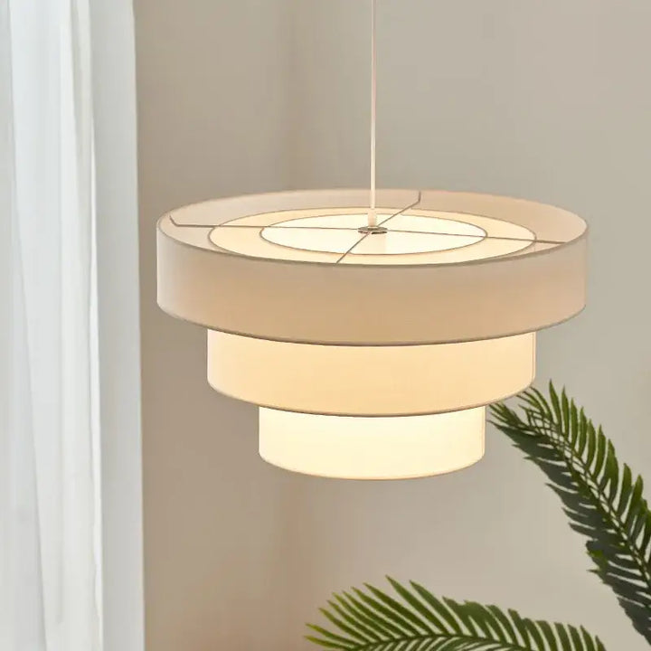 Suspension Design En Tissu Forme Cylindre Superposé Look Chic