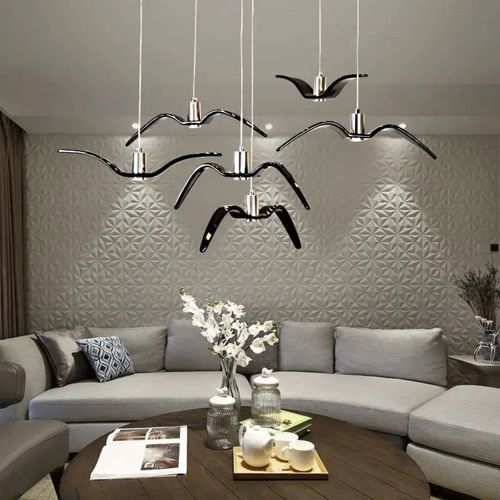 Suspension design envol d’oiseaux lumineux

