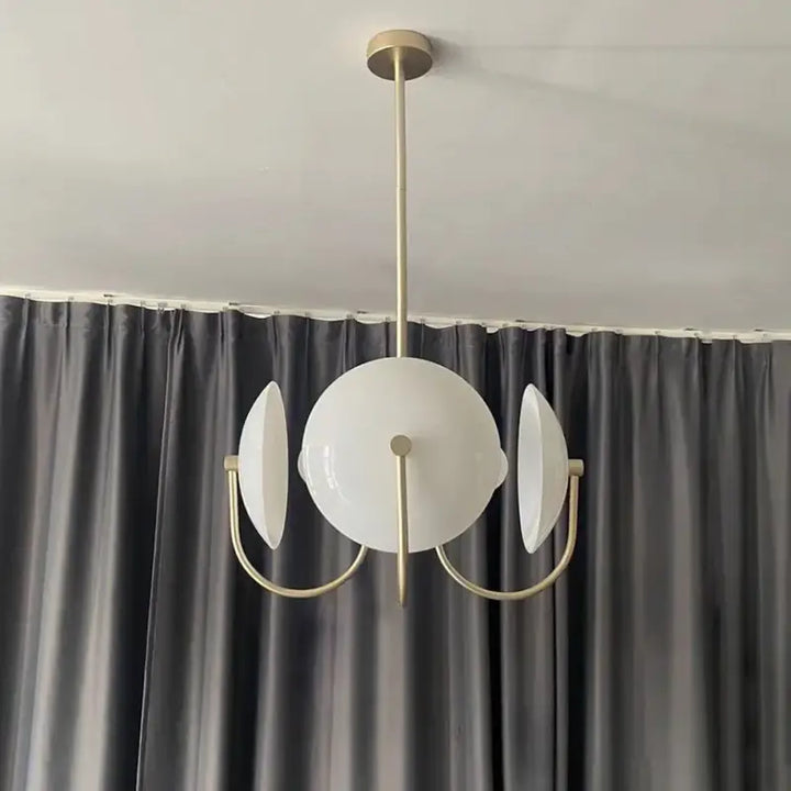 Suspension Design Globe Blanc Et Disques Minimaliste Élégance