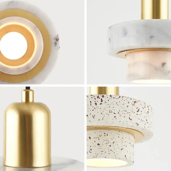 Suspension Design En Laiton Et Pierre Terrazzo Moderne