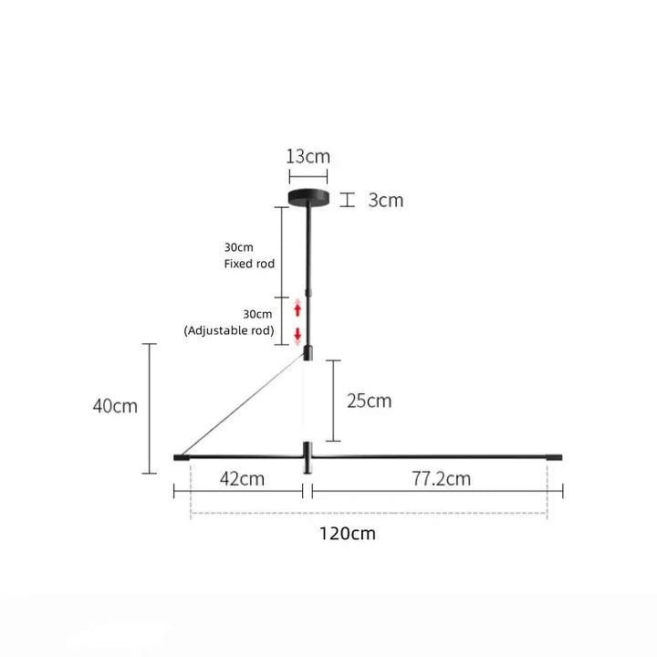 Suspension led linéaire style architecte noir blanc élégant